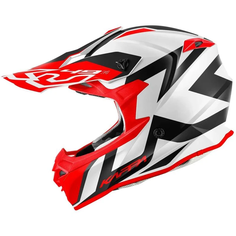 Kappa KV 49 Great motocross de Casco blanco rojo negro