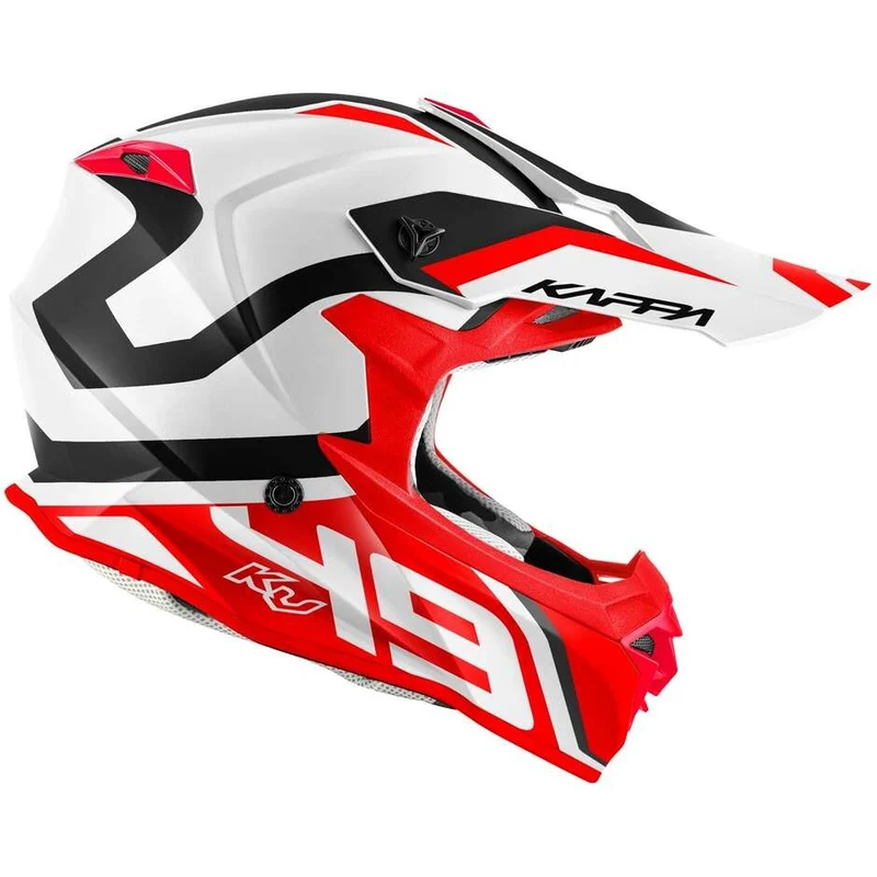 Kappa KV 49 Great motocross de Casco blanco rojo negro