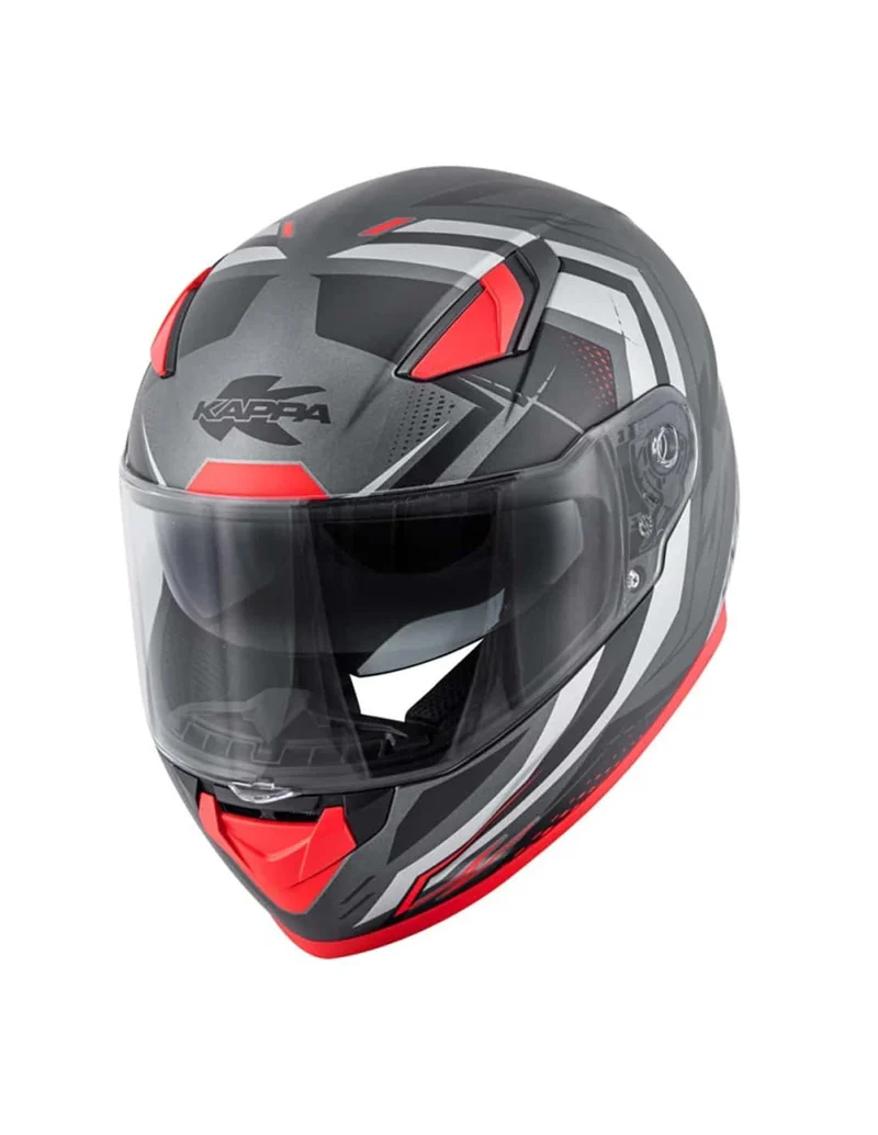 KAPPA KV41 Dallas Scraps Moto Integral Casco Rojo Titanio Mate