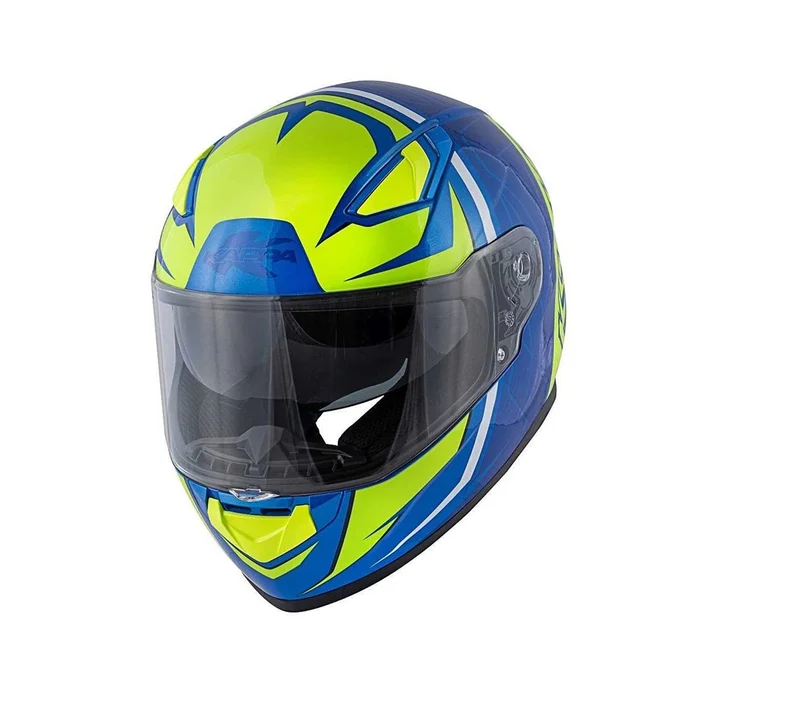 KAPPA KV41 Dallas Scraps Motocicleta Cara Completa Casco Azul Amarillo