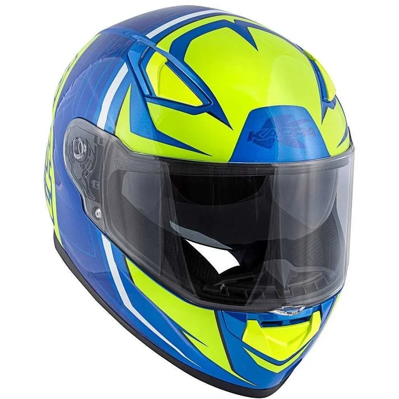 KAPPA KV41 Dallas Scraps Motocicleta Cara Completa Casco Azul Amarillo