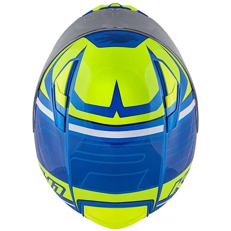 KAPPA KV41 Dallas Scraps Motocicleta Cara Completa Casco Azul Amarillo
