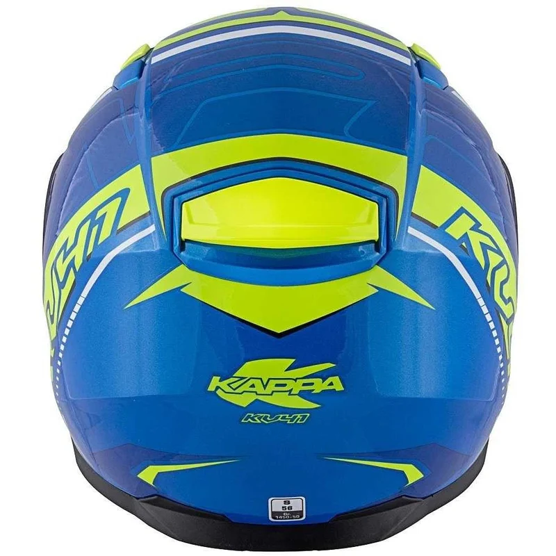 KAPPA KV41 Dallas Scraps Motocicleta Cara Completa Casco Azul Amarillo