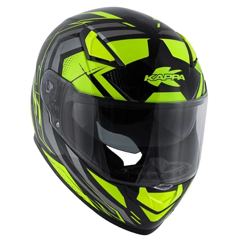 KAPPA KV41 Dallas Scraps Moto Integral Casco Titanio Negro Amarillo