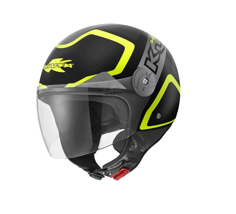 KAPPA KV40 Hawaii Moto Cara Abierta Casco Negro Gris Amarillo
