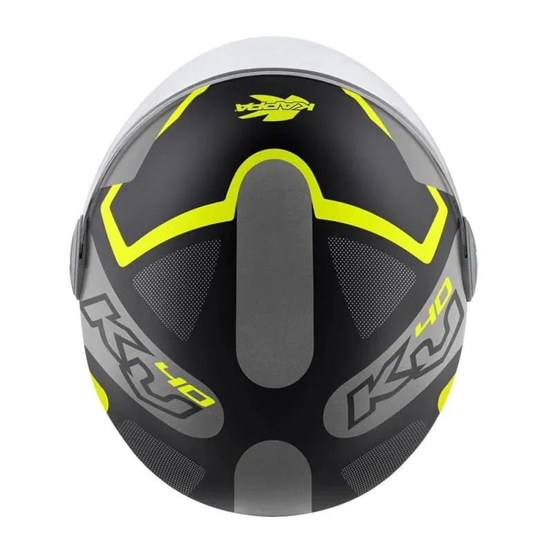 KAPPA KV40 Hawaii Moto Cara Abierta Casco Negro Gris Amarillo