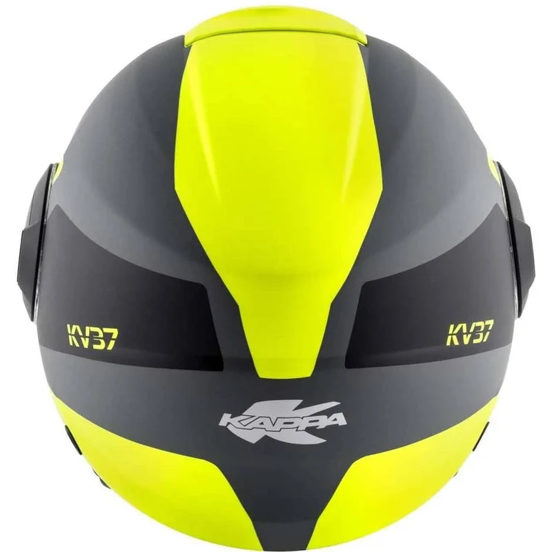 KAPPA KV37 EVO Motocicleta Jet Casco Titanio Mate Negro Amarillo