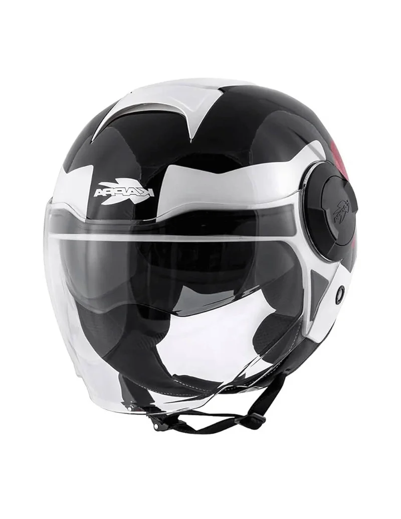 KAPPA KV37 EVO Moto Cara Abierta Casco Blanco Marrón Negro