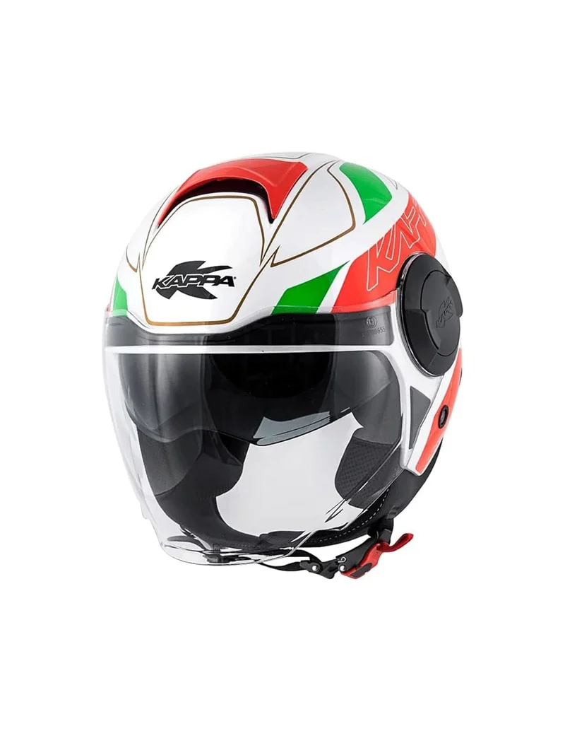 KAPPA KV37 EVO Moto Cara Abierta Casco Blanco Negro Rojo Verde