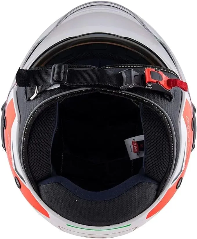 KAPPA KV37 EVO Moto Cara Abierta Casco Blanco Negro Rojo Verde