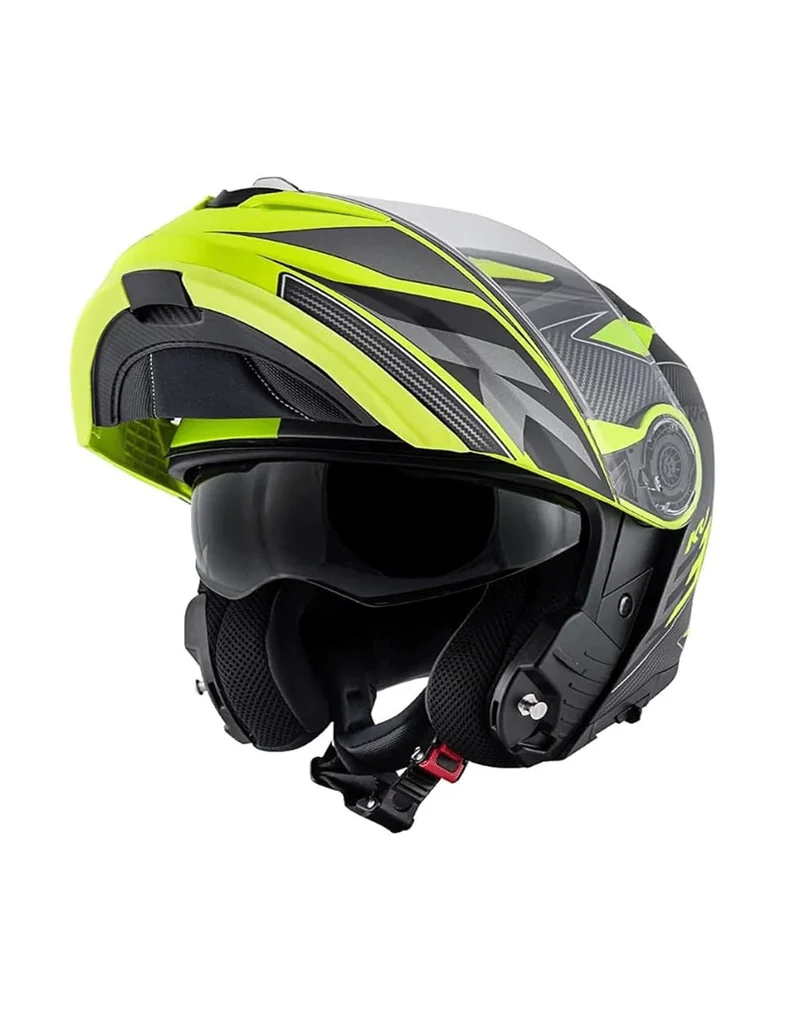 KAPPA KV32 Orlando Moto Modular Casco Negro Mate Amarillo