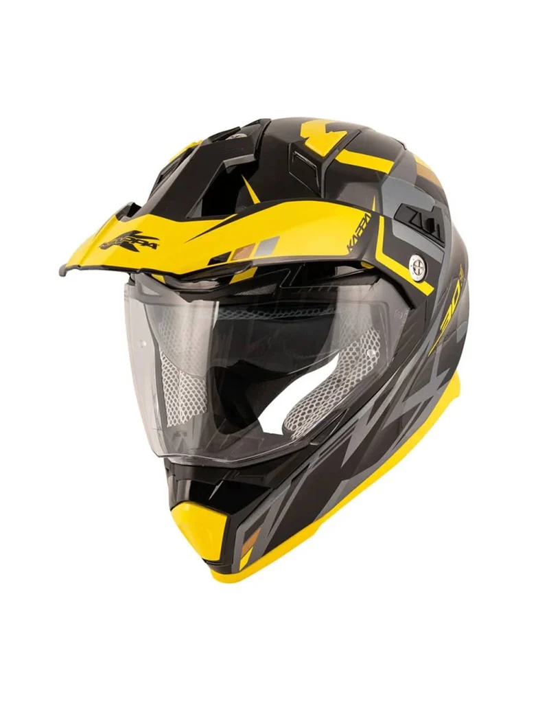 KAPPA KV30 EVO Moto Enduro Casco Negro Titanio Amarillo