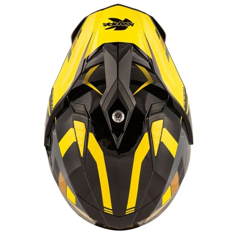 KAPPA KV30 EVO Moto Enduro Casco Negro Titanio Amarillo