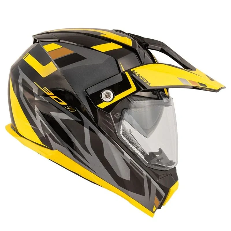 KAPPA KV30 EVO Moto Enduro Casco Negro Titanio Amarillo