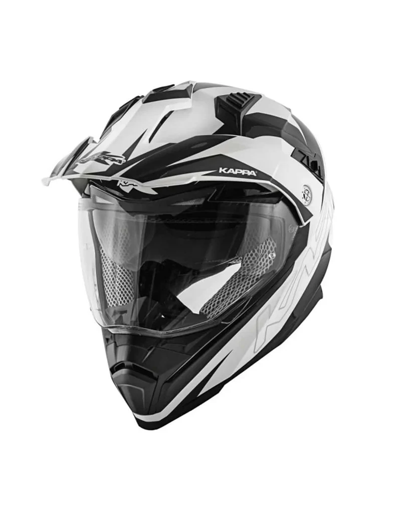 KAPPA KV30 Flash Moto Aventure Casco Blanco Negro
