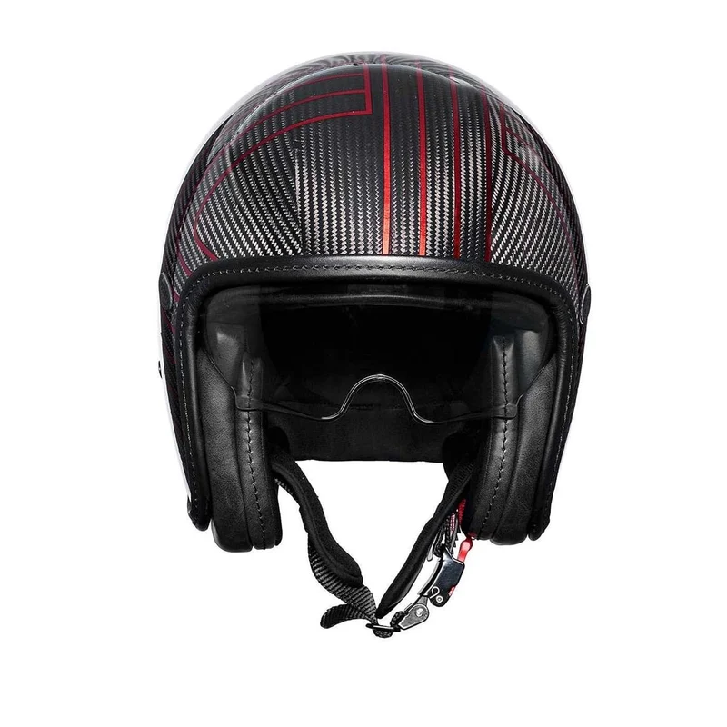PREMIER VINTAGE PLATINUM ED CARBON EX CROMADO ROJO CASCO JET