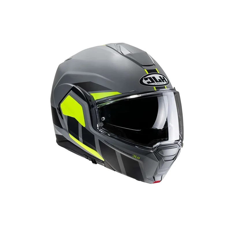 HJC i100 BEIS MC3HSF Casco Moto Modular Amarillo Fluo Mate Gris