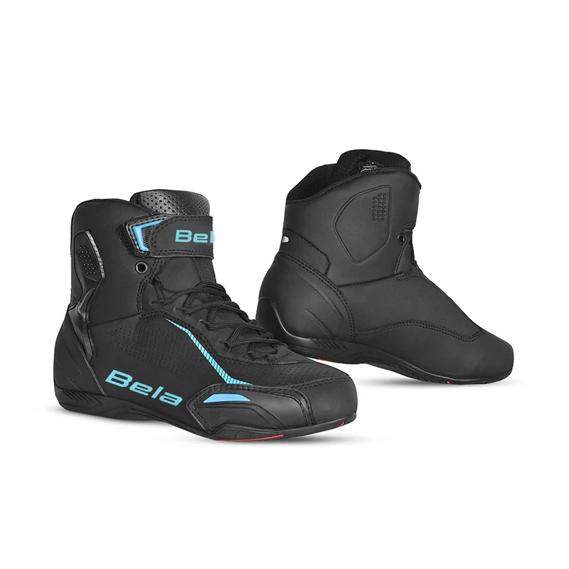 BELA JET EVO PIEL LADY BOTAS DE MOTO NEGRO TURQUESA