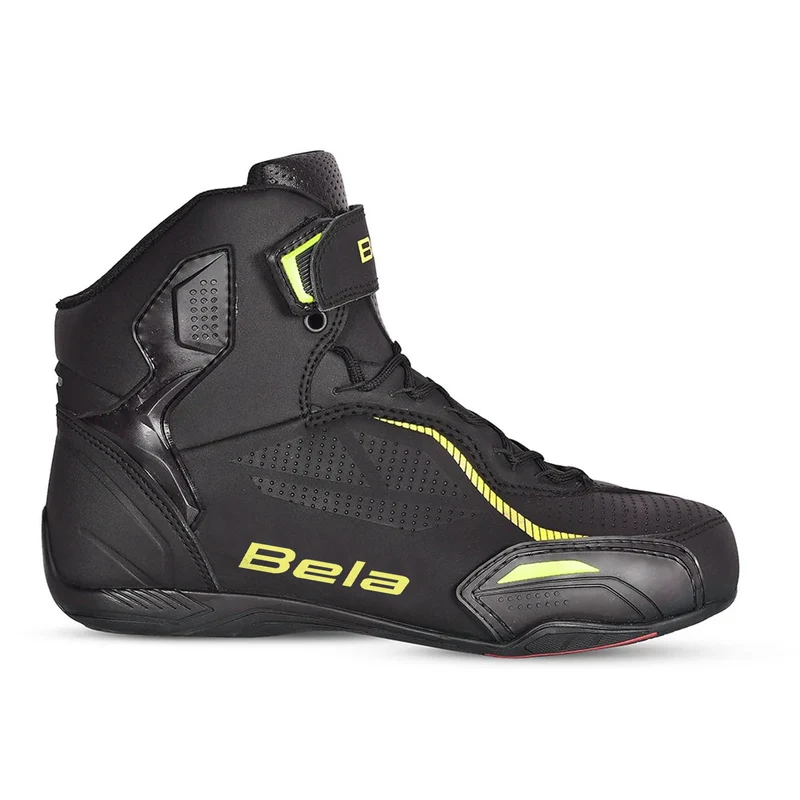 BELA JET EVO PIEL MAN BOTAS DE MOTO NEGRO AMARILLO FLOUR