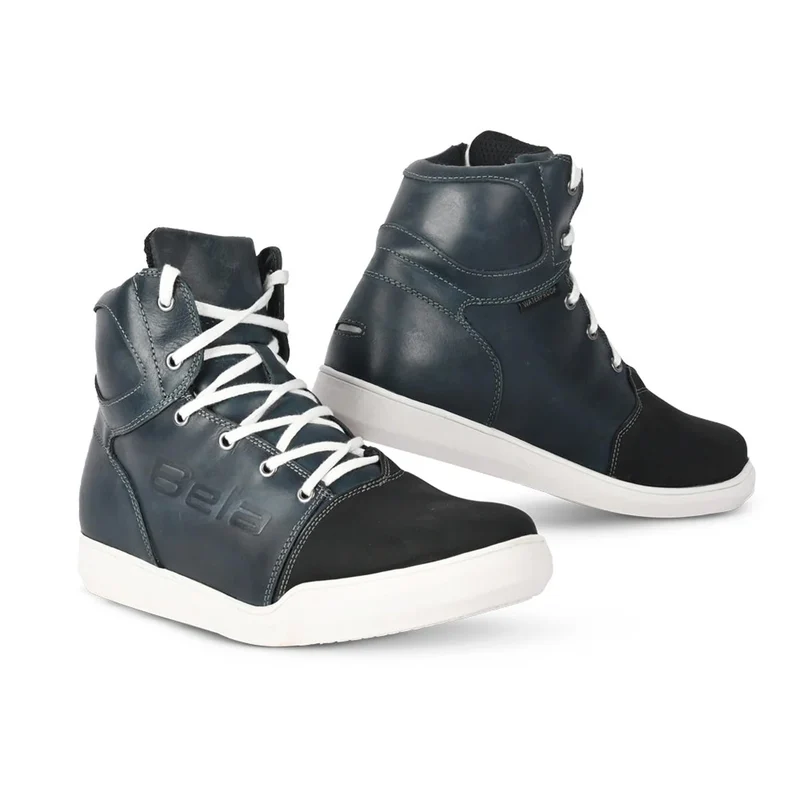BELA BAIKA SNEAKER BOTAS DE MOTO PIEL AZUL