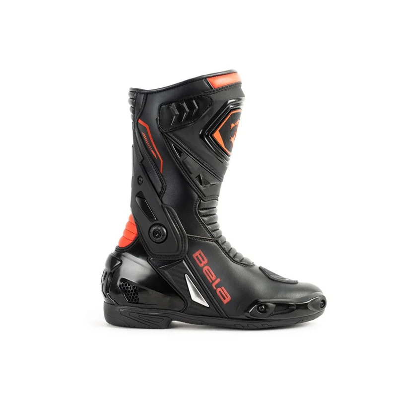 BELA THUNDER RACING BOTAS DE MOTO PIEL NEGRO ROJO