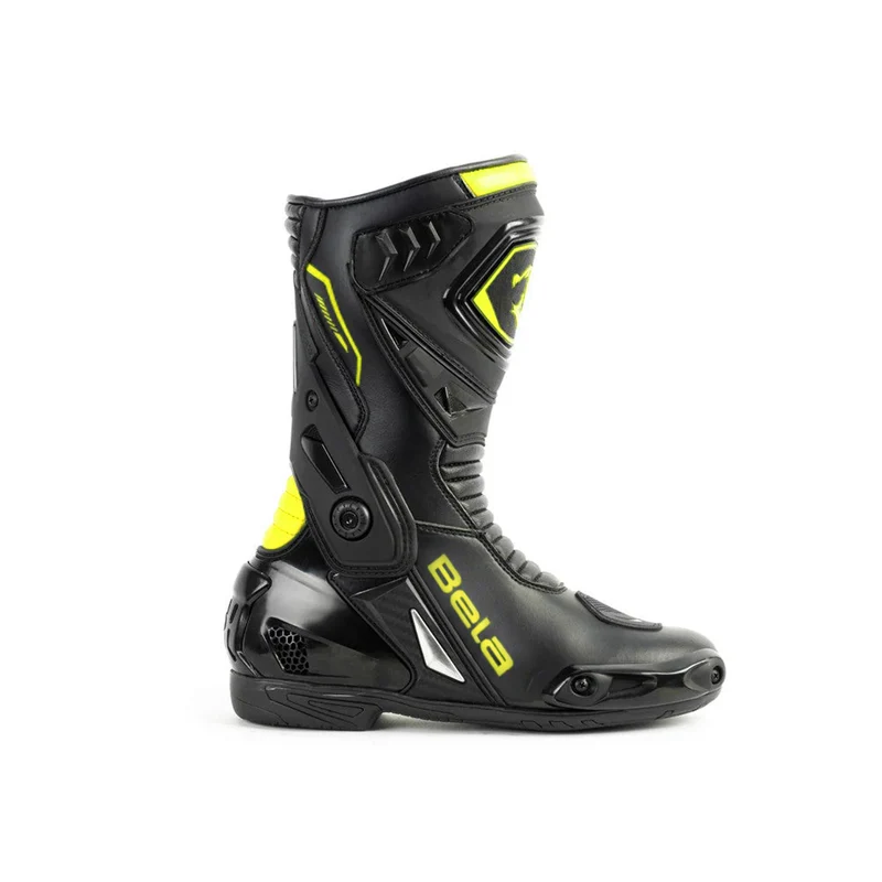 BELA - BOTAS DE MOTO PIEL THUNDER RACING NEGRO AMARILLO FLUOR