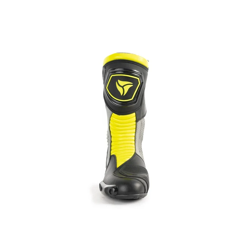 R-TECH PERFORMER PIEL BOTAS DE MOTO HOMBRE NEGRO AMARILLO FLUOR