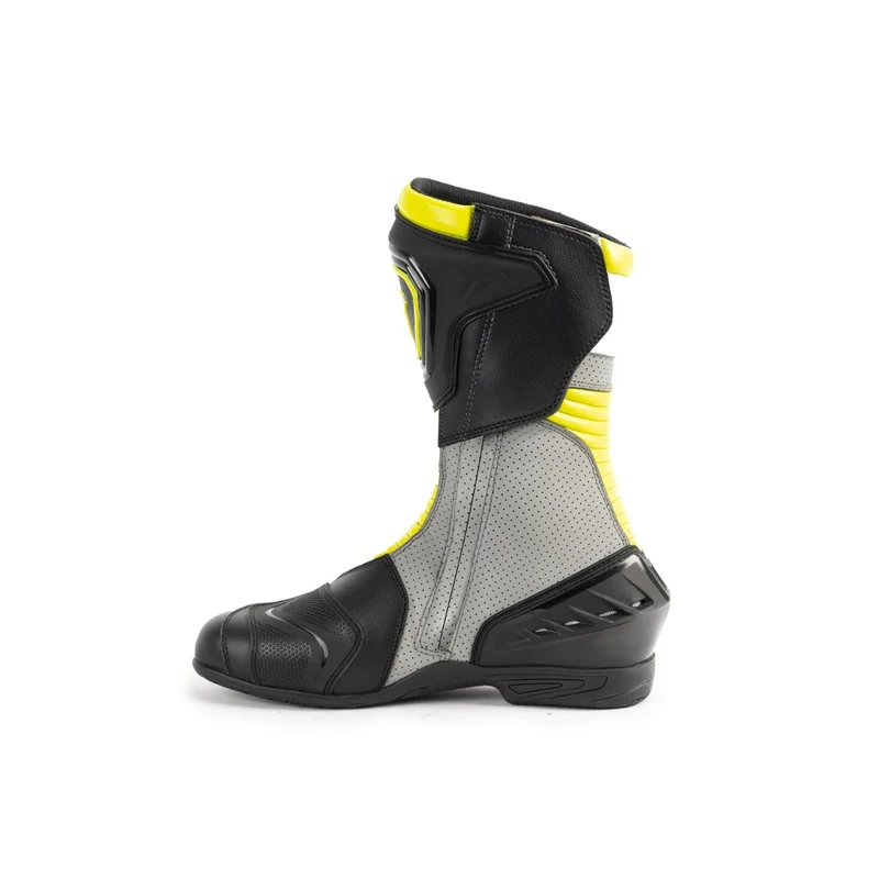R-TECH PERFORMER PIEL BOTAS DE MOTO HOMBRE NEGRO AMARILLO FLUOR