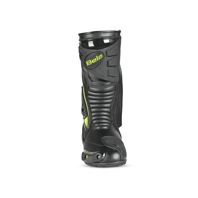 BELA MASTER MAN BOTAS DE MOTO PIEL NEGRO AMARILLO FLUOR