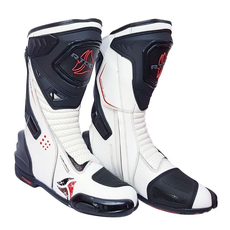 R-TECH TORNADO WP PIEL BOTAS DE MOTO BLANCO