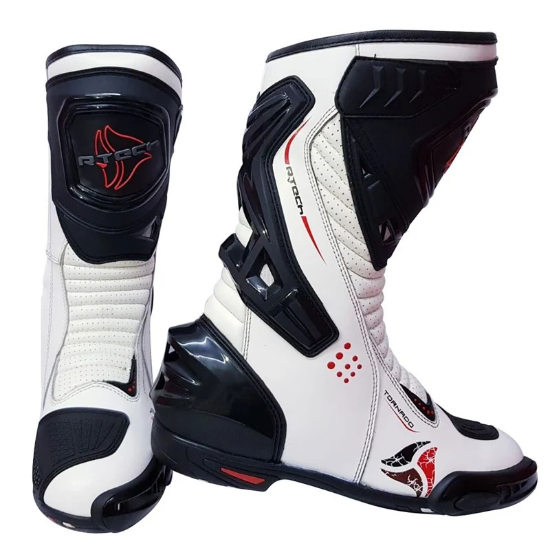 R-TECH TORNADO WP PIEL BOTAS DE MOTO BLANCO