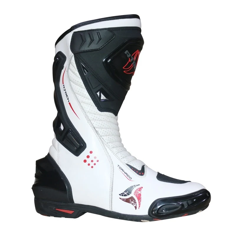 R-TECH TORNADO WP PIEL BOTAS DE MOTO BLANCO