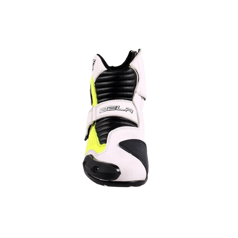 BELA FASTER BOTAS DE MOTO PIEL BLANCO AMARILLO FLUOR