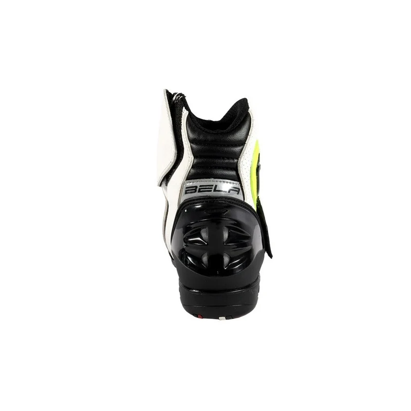 BELA FASTER BOTAS DE MOTO PIEL BLANCO AMARILLO FLUOR