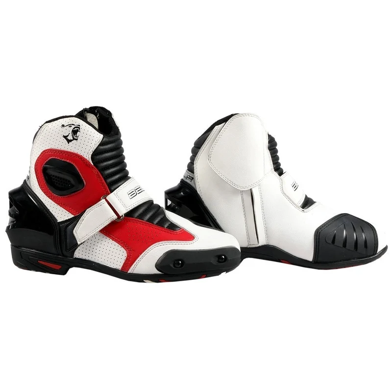 BELA FASTER BOTAS DE MOTO PIEL BLANCO ROJO