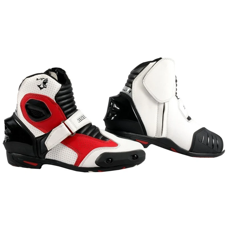 BELA FASTER BOTAS DE MOTO PIEL BLANCO ROJO