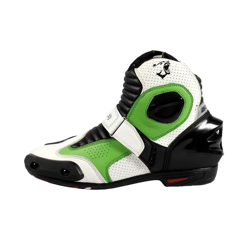 BELA FASTER BOTAS DE MOTO PIEL BLANCO VERDE