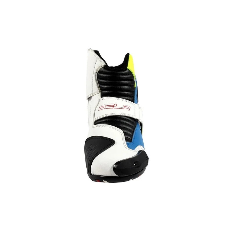BELA FASTER BOTAS DE MOTO PIEL BLANCO AZUL AMARILLO