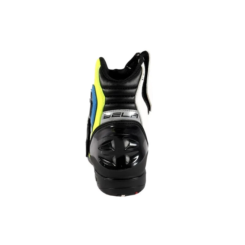 BELA FASTER BOTAS DE MOTO PIEL BLANCO AZUL AMARILLO