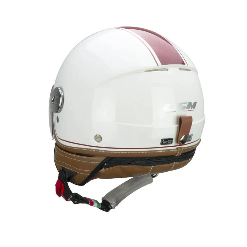 CGM 191V PIX VINTAGE Scooter Jet Casco Blanco Bordeaux