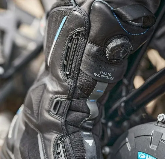 SHIMA STRATO WP BOTAS DE MOTO IMPERMEABLES MUJER NEGRO AZUL