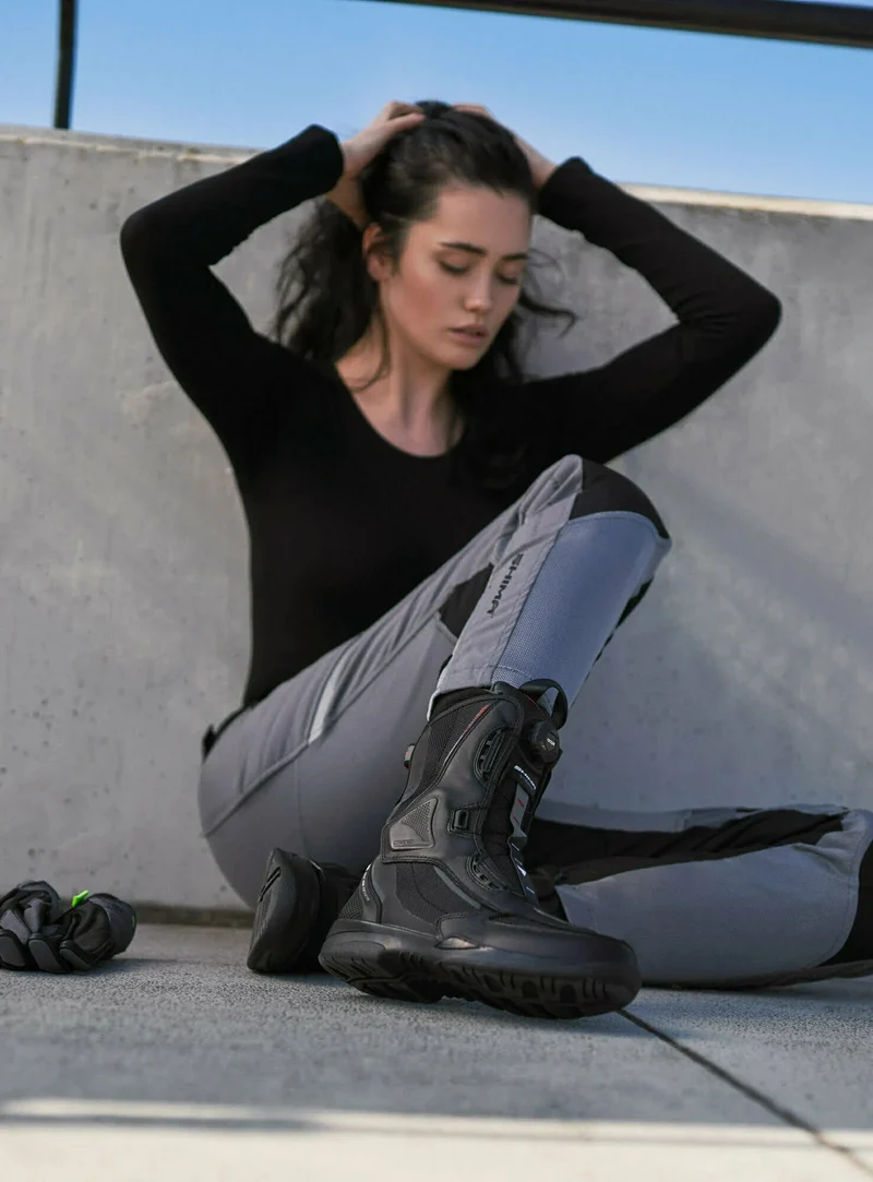 SHIMA STRATO WP BOTAS DE MOTO IMPERMEABLES MUJER NEGRO AZUL