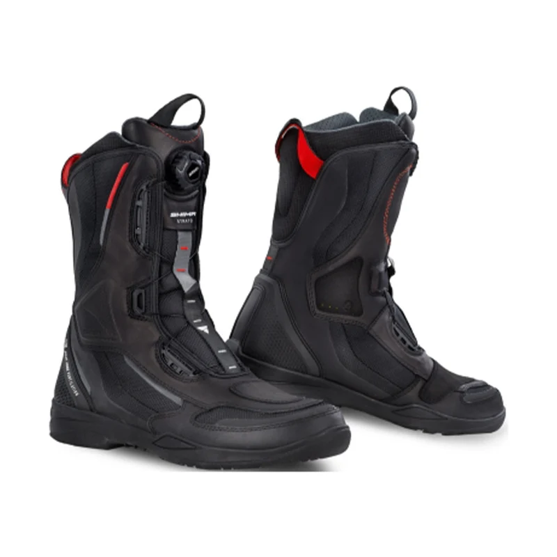 SHIMA STRATO HOMBRE BOTASS DE MOTO NEGRO ROJO