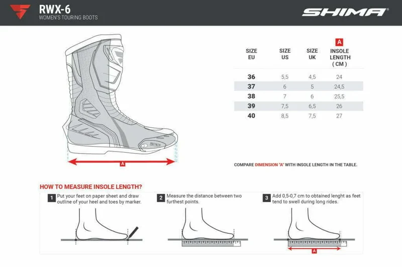 SHIMA RWX-6 BOTAS DE MOTO MUJER NEGRO