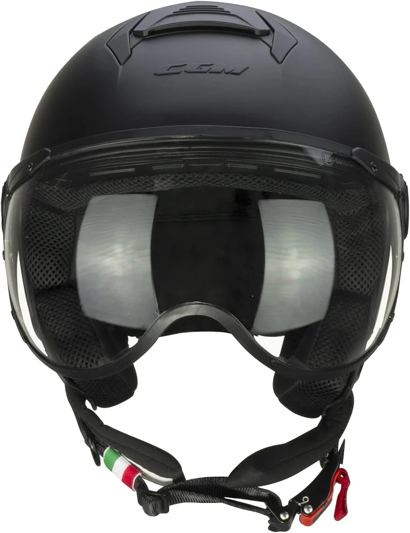 CGM 167A FLO MONO Moto Jet Casco Negro Mate