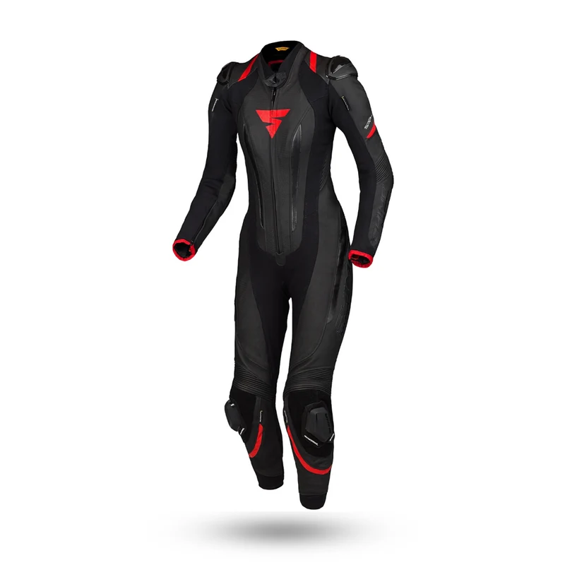 SHIMA RS 1PC MONO DE MOTO MUJER NEGRO ROJO