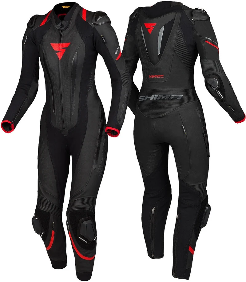 SHIMA RS 1PC MONO DE MOTO MUJER NEGRO ROJO