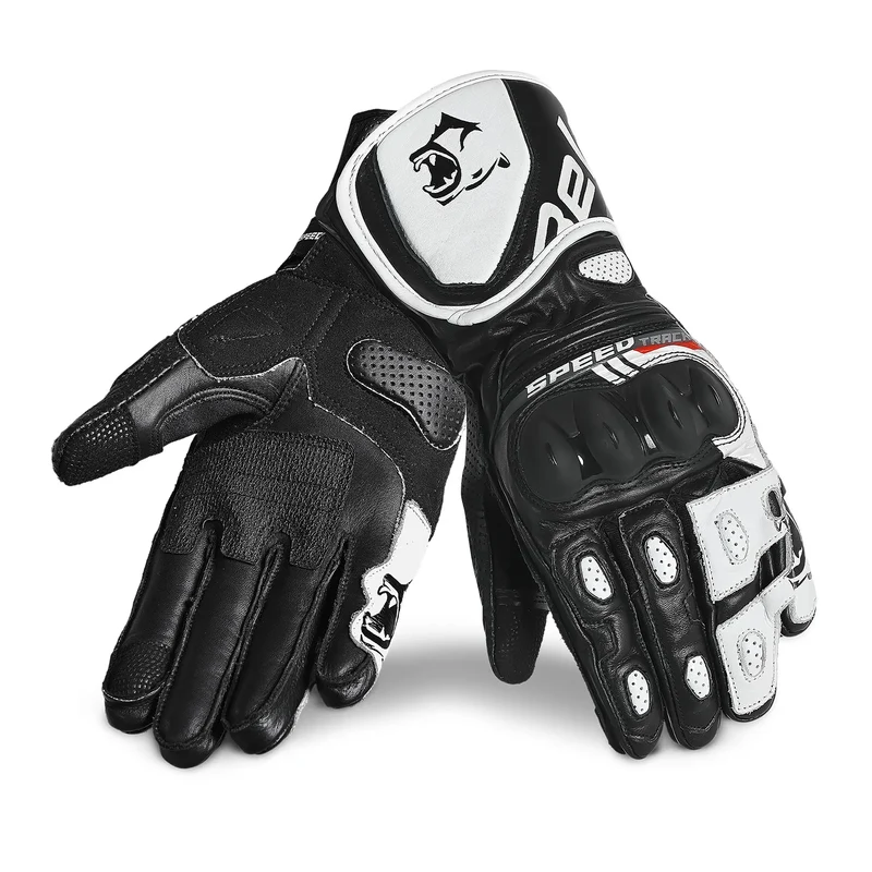 BELA LEMOX GUANTES DE MOTO CARRERAS HOMBRE NEGRO BLANCO