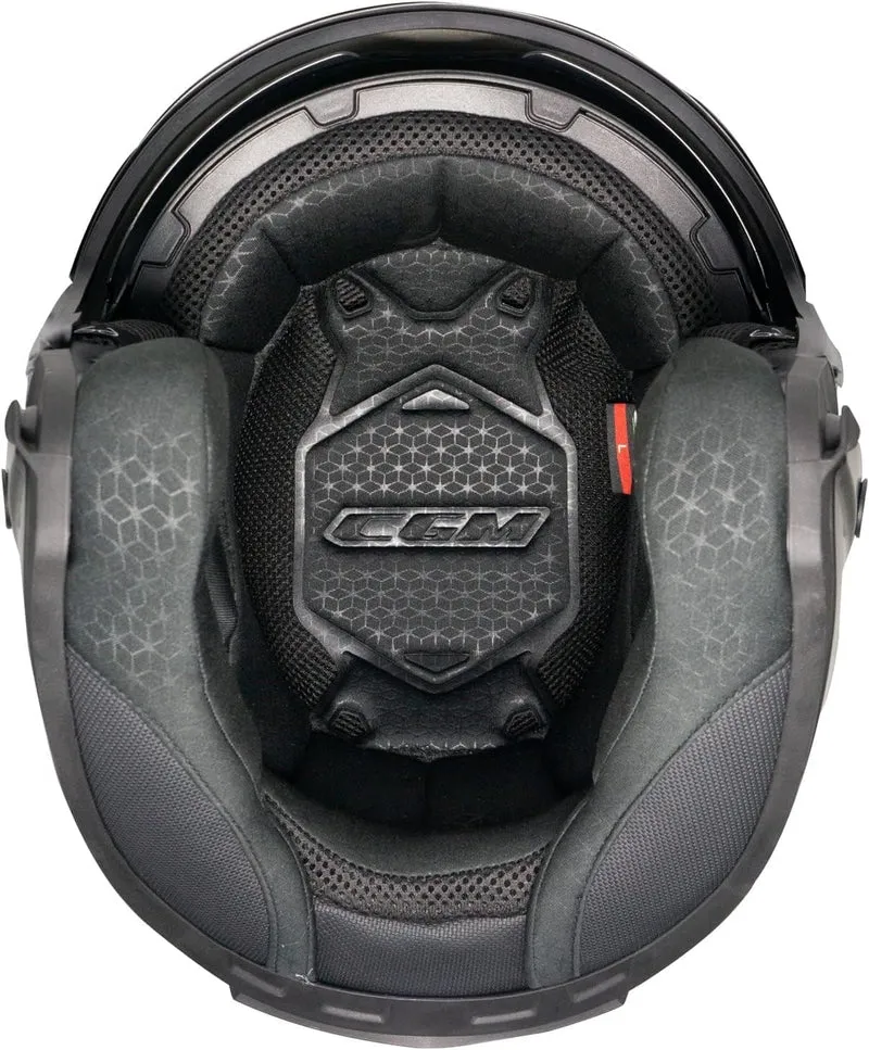 CGM 127X DEEP FREAKER Abatibles Jet Casco Negro Rojo Mate