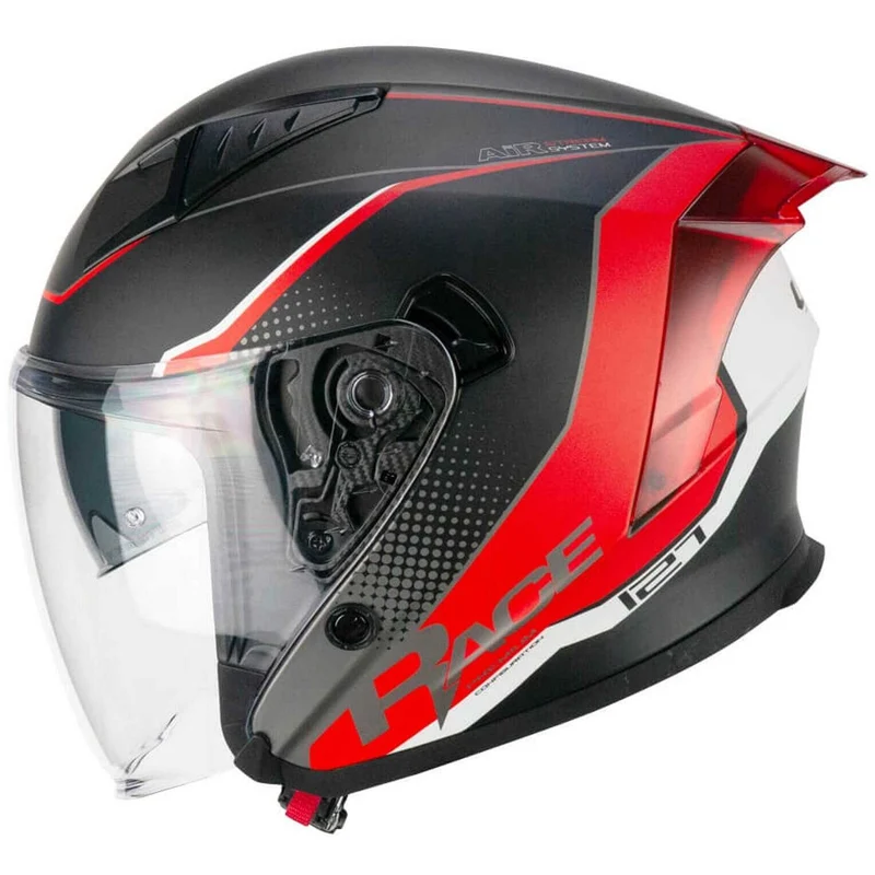 CGM 127G DEEP RACE ABATIBLES CASCO JET GRAFITE ROSSO OPACO